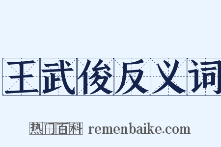 王武俊反义词是什么意思的图片